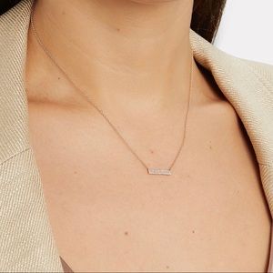 EF Collection 14K Rose Gold Jumbo Diamond Mini Bar Necklace